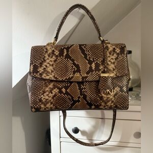 Michael Kors Tan Snake Print Satchel